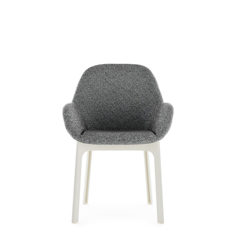 Clap Upholstered Armchair, White, White