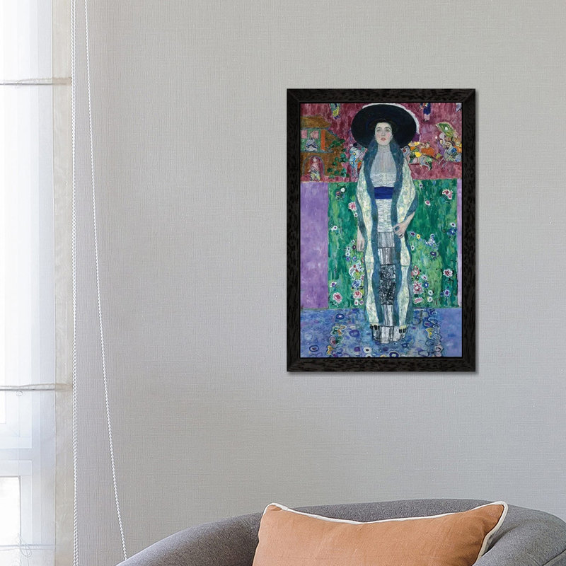 Portrait Of Adele Bloch-Bauer II, 1912 by Gustav Klimt - Print on Canvas, Black Framed, 101.6 cm H x 66.04 cm W