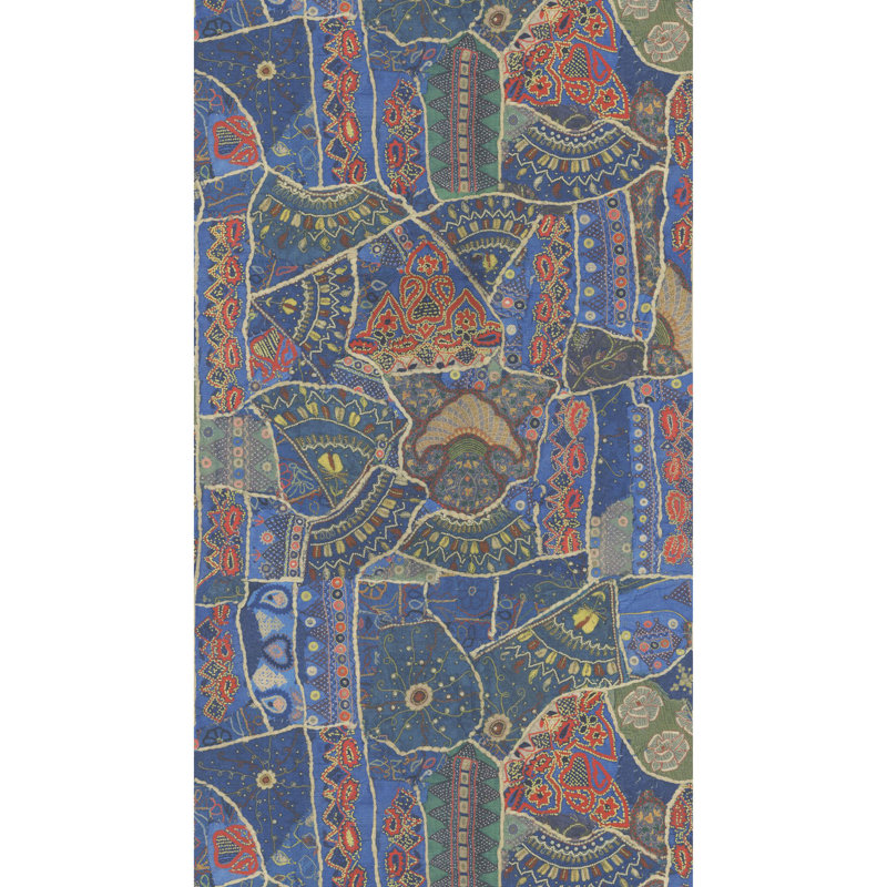 Abstract Non-Woven Wallpaper Roll, Jewel Blue
