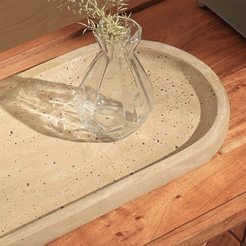 Plateau / plateau décoratif fabriqué à la main Grami Oaks Nami, conception moderne avec utilisation durable et polyvalente pour un service élégant