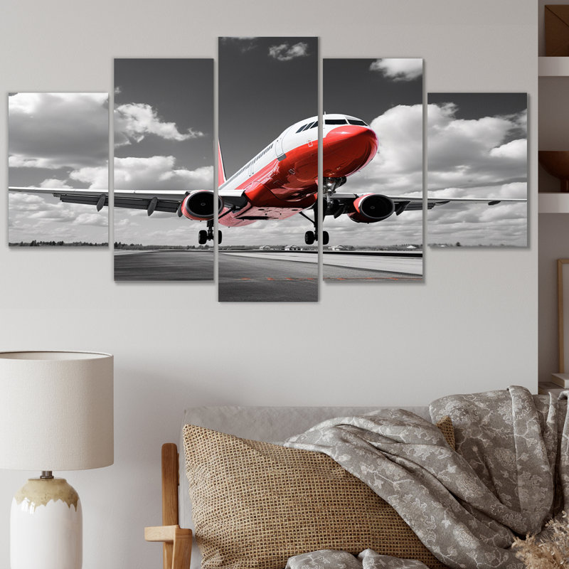«Gray Flight Of Dreams» - Impression sur toile transport - 5 panneaux