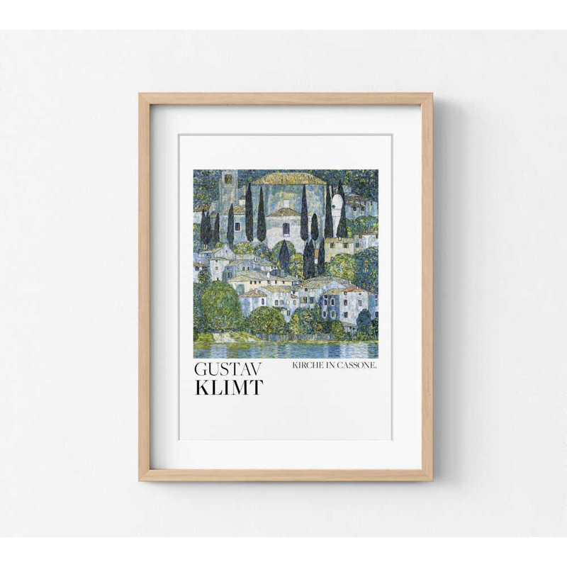 «Kirche in Cassone», reproduction d'art: Gustav Klimt Brushstroke, H 32 po x l 24 po, Blanc