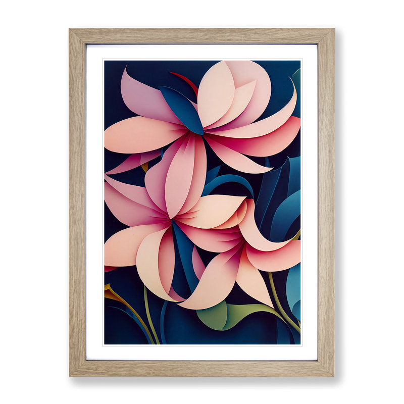 The Brilliant Flowers - Single Picture Frame Print, 34cm H x 25cm W x 2cm D, Oak Framed