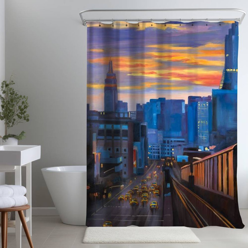 Shower Curtain CI268 – Polyester Shower Curtain, Dye Sublimation Print, 71" W × 74" L