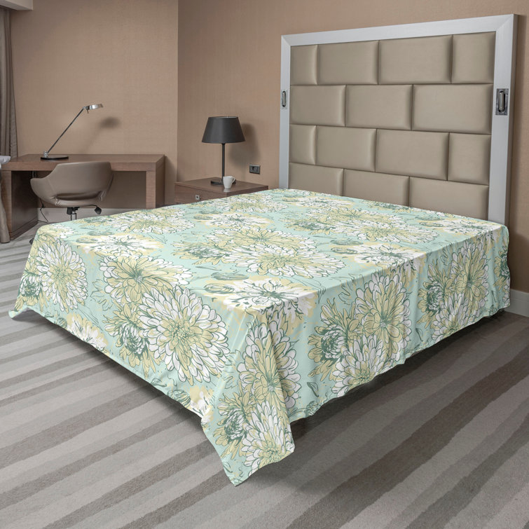 Ambesonne, drap plat floral pivoines, art botanique printanier