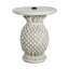 Base de parasol de table d'appoint en oxyde de magnésium blanc antique en forme d'ananas Lillian