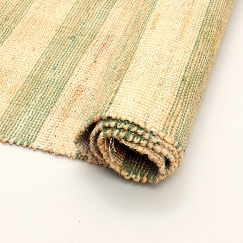 Jute Rug | Area Rug | Wayfair Rugs | Durable Green Plaid Rug, Rectangle 6' x 9', Green