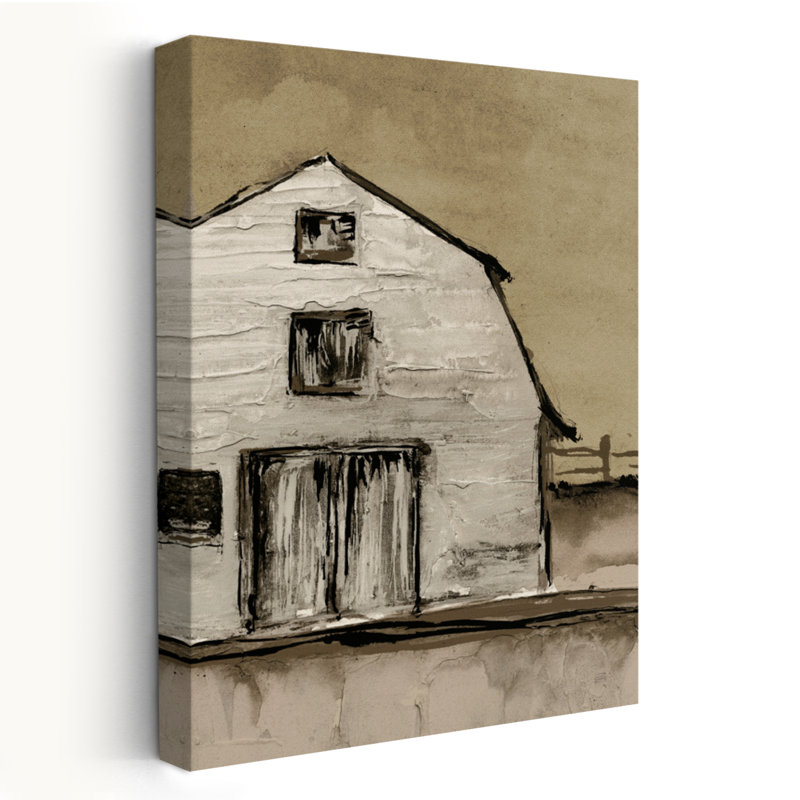 Grange brune III - grange noire, art de ferme brun, H 60 po x l 40 po