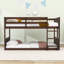 Twin Over Twin Floor Bunk Bed With Guardrails And Slats-40063323