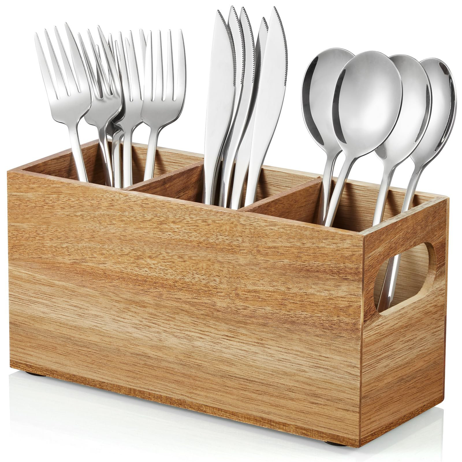 One Allium Way® Acacia Wood Cutlery Racks Are Storing Knives, Forks ...