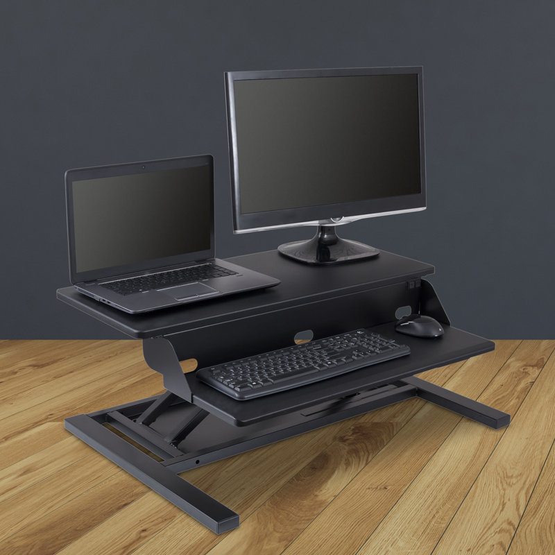 Mcmann Adjustable Metal Base Standing Desk Converter, 19.2" H x 32" W x 23.5" D