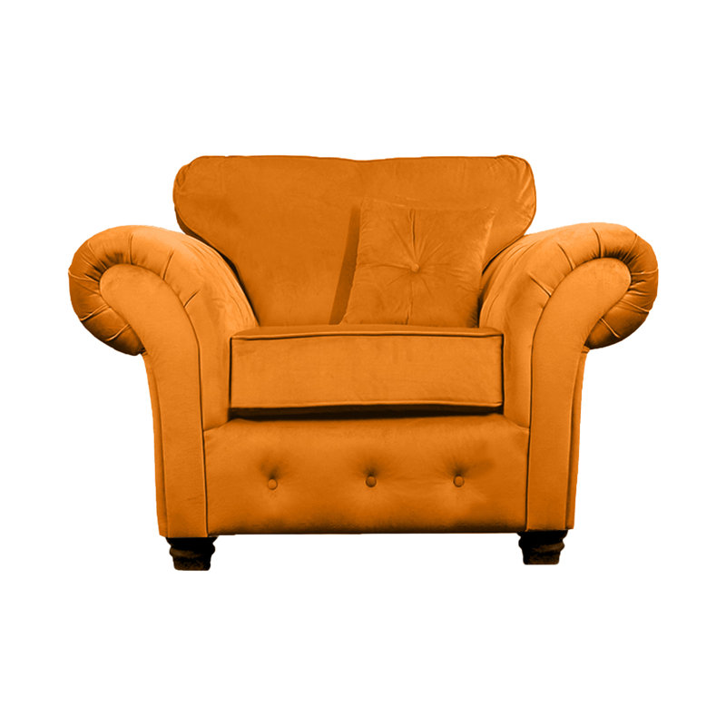 Lila Velvet Chesterfield Chair, Burnt Orange
