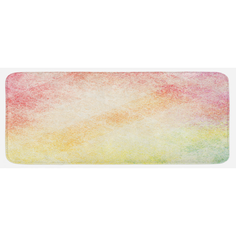 Tapis de cuisine rose, orange et jaune