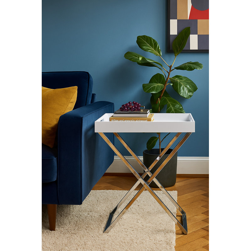 Tray Top Cross Legs End Table