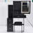 29.2" Small Size Left Bedside Cabinet Vanity Table + Cushioned Stool