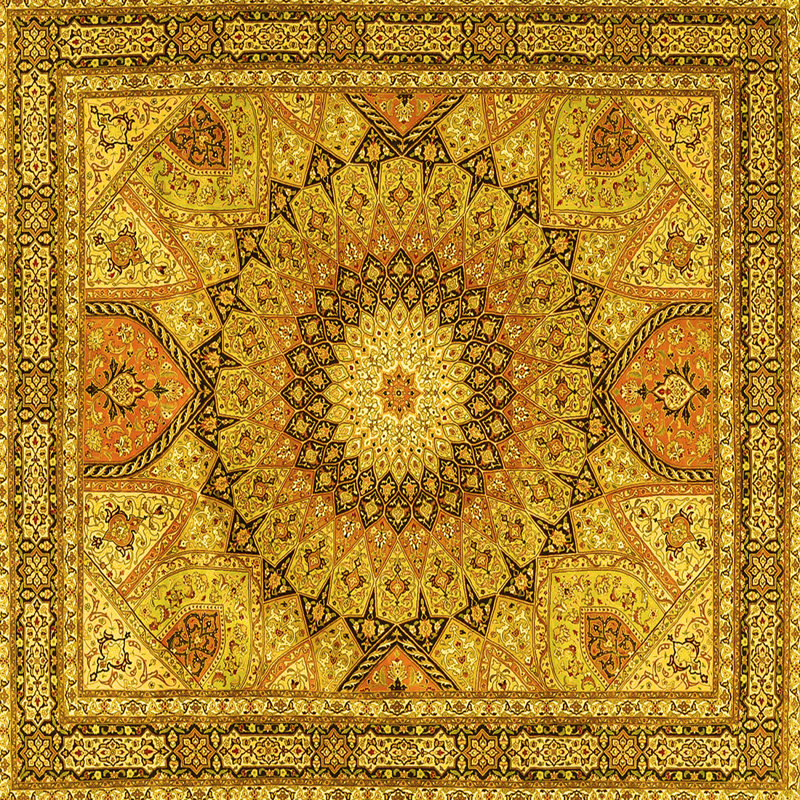Washable Oriental Indoor Rug, Square 7'