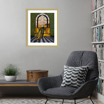 «Peacock Extravaganza» par Erika C. Brothers, reproduction d'art encadrée sur bois