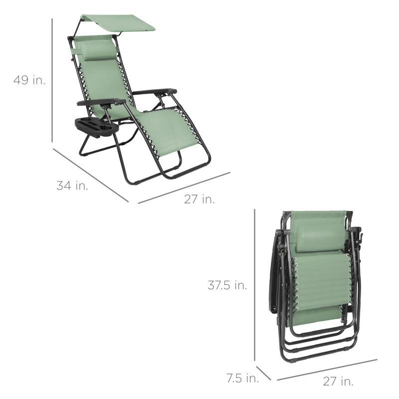 Alahia Folding Recliner Chair, Sage Green