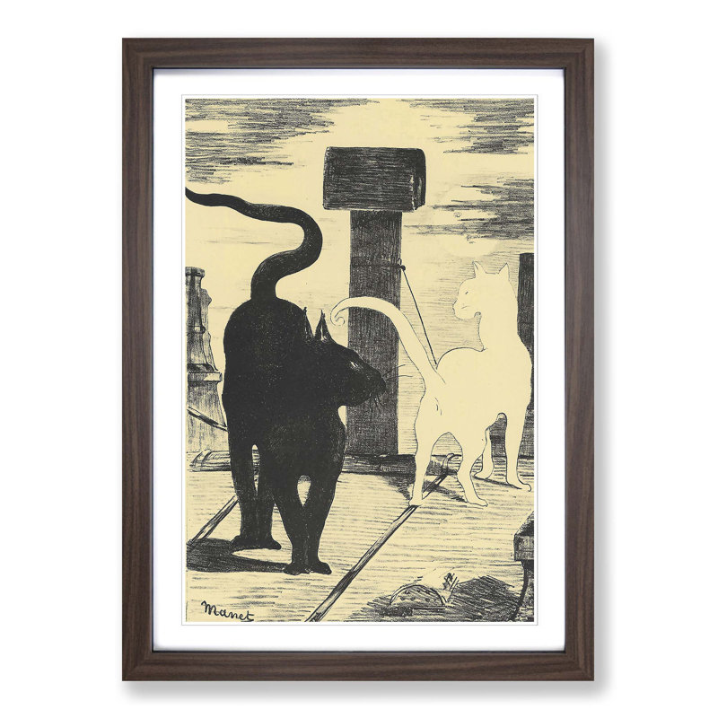 The Rendezvous Cats by √âdouard Manet - Framed Print, Walnut