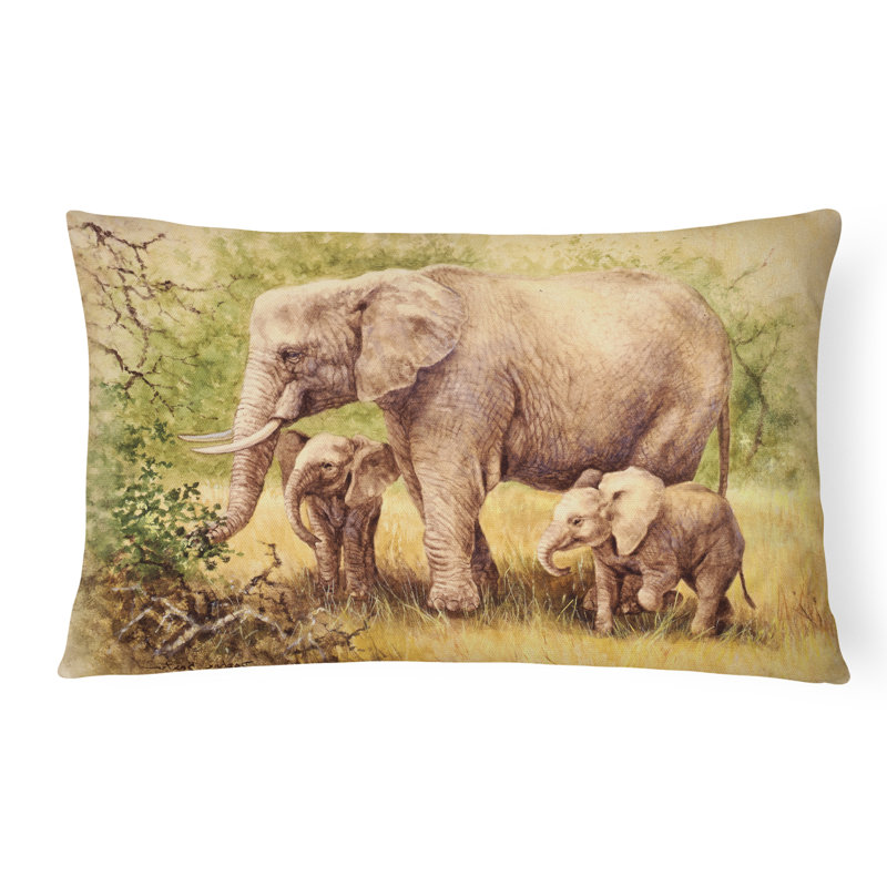  Coussin intérieur / extérieur Elephants par Daphne Baxter