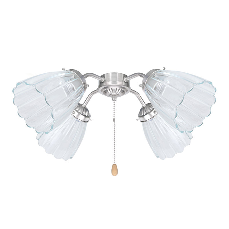 Abat-jour de ventilateur de plafond en verre Analynn H 4,875 po x l 3,88 po (à visser) en transparent