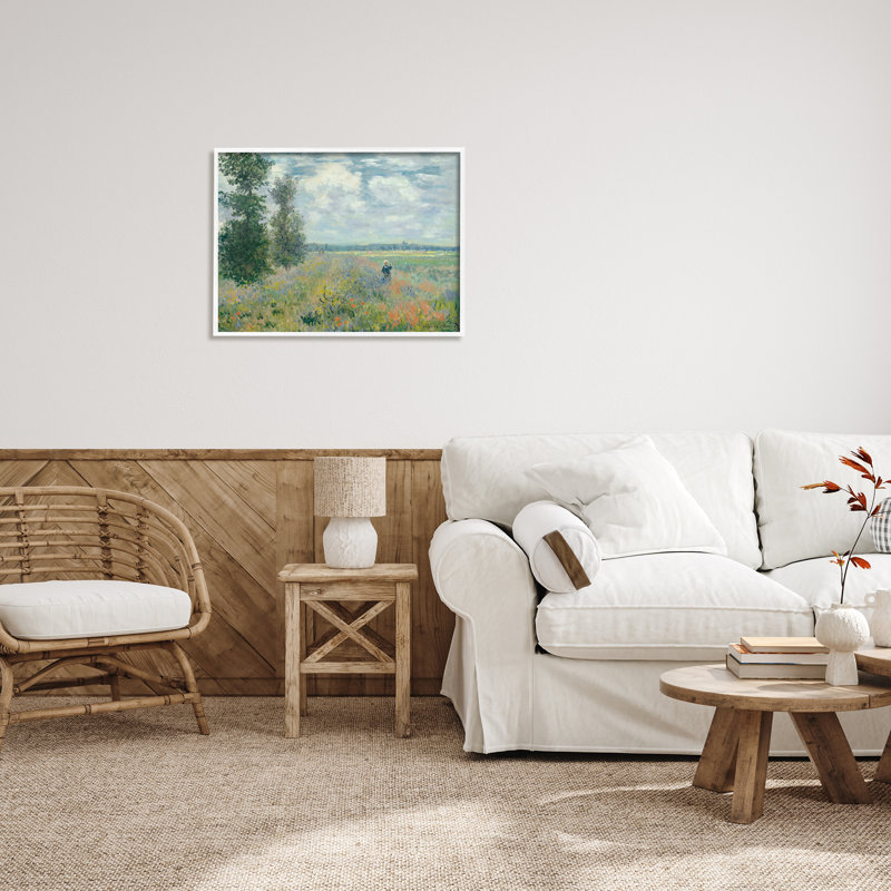 Fleur solitaire solitaire, H 24 po x l 30 po x P 1,5 po, Giclée encadrée blanc bord de mer