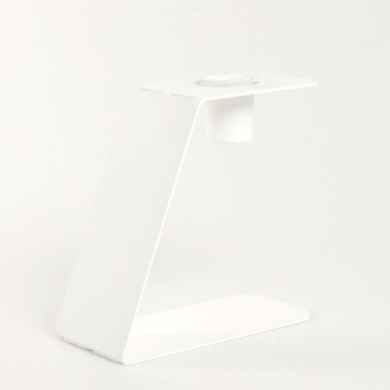 Metal Tabletop Candlestick, White