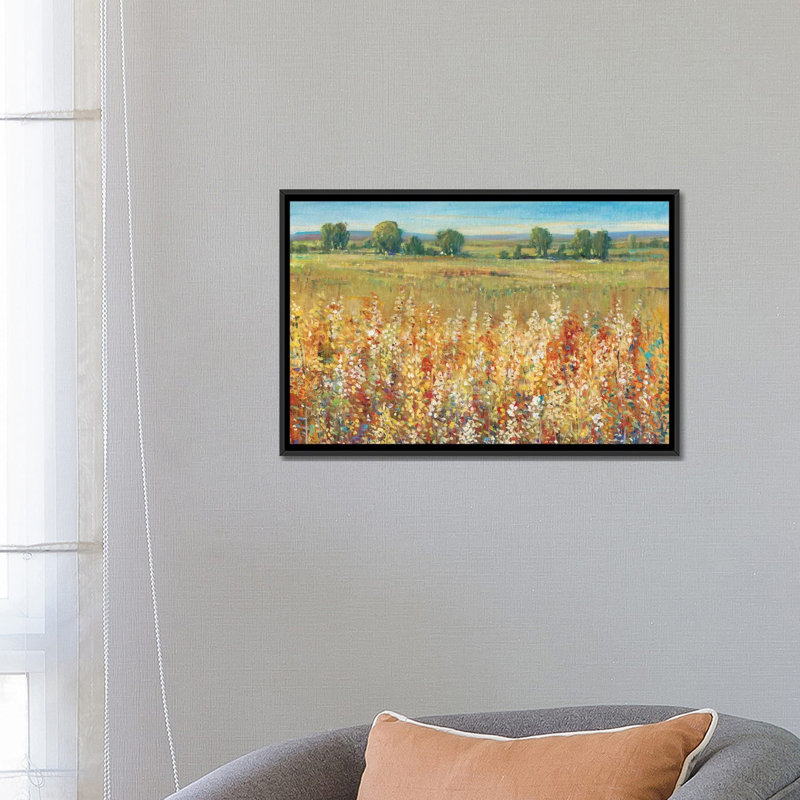 «Field I», reproduction sur toile, H 18 po x l 26 po x P 1,5 po, Toile avec cadre noir, Pas de tapis