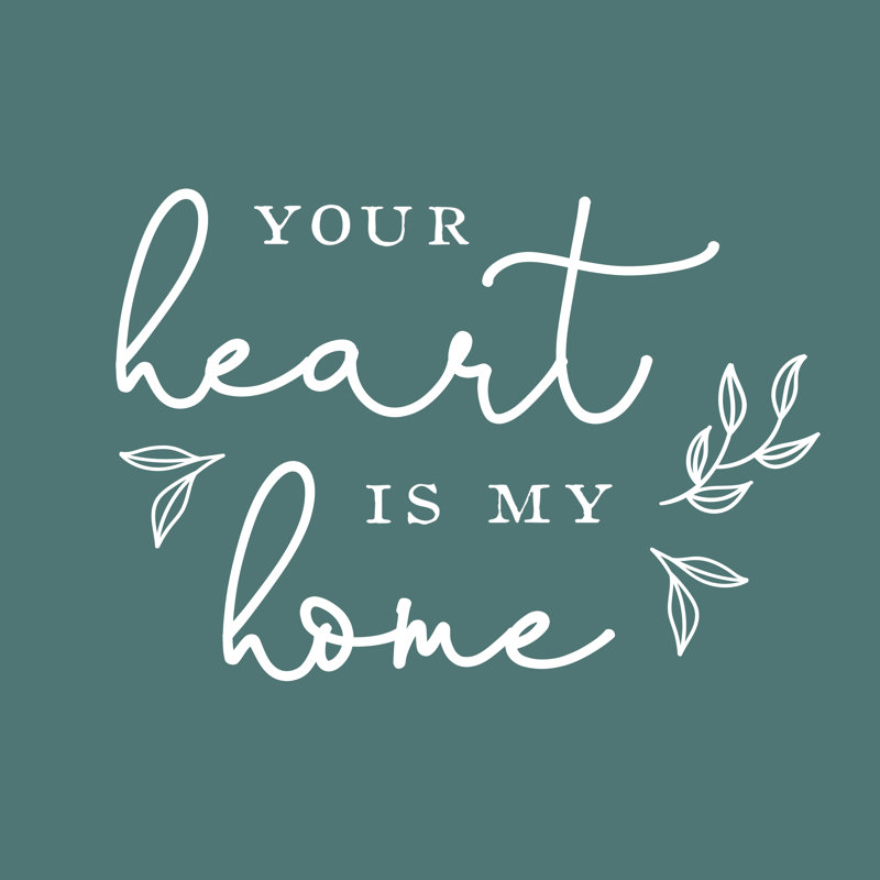 Heart Is Home Teal - Wrapped Canvas Print, 30cm H x 30cm W x 3.8cm D