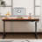 Brown+Black Rectangular Solid Wood+Steel desk