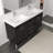 Avalia 60'' Free Standing Double Bathroom Vanity with Solid Surface Top-1210148127
