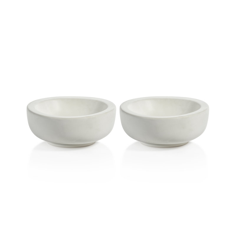 White Ceramic Decorative Bowls Set of 2