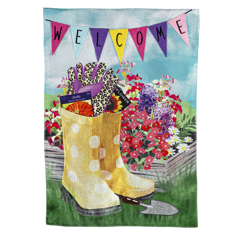 Drapeau de jardin en lin 18 x 12,5