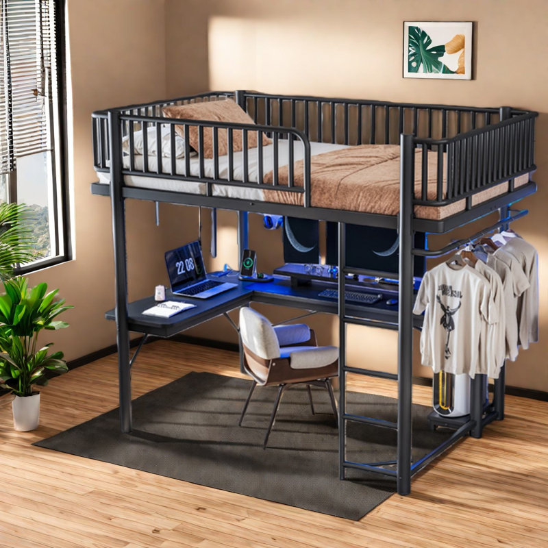 Multifunctional Beds With Storage, Full Metal Modern Loft For Home