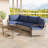 5 Piece Rattan Patio Half Moon Conversation Set Sofa Seating Group with Cushions-1733407943