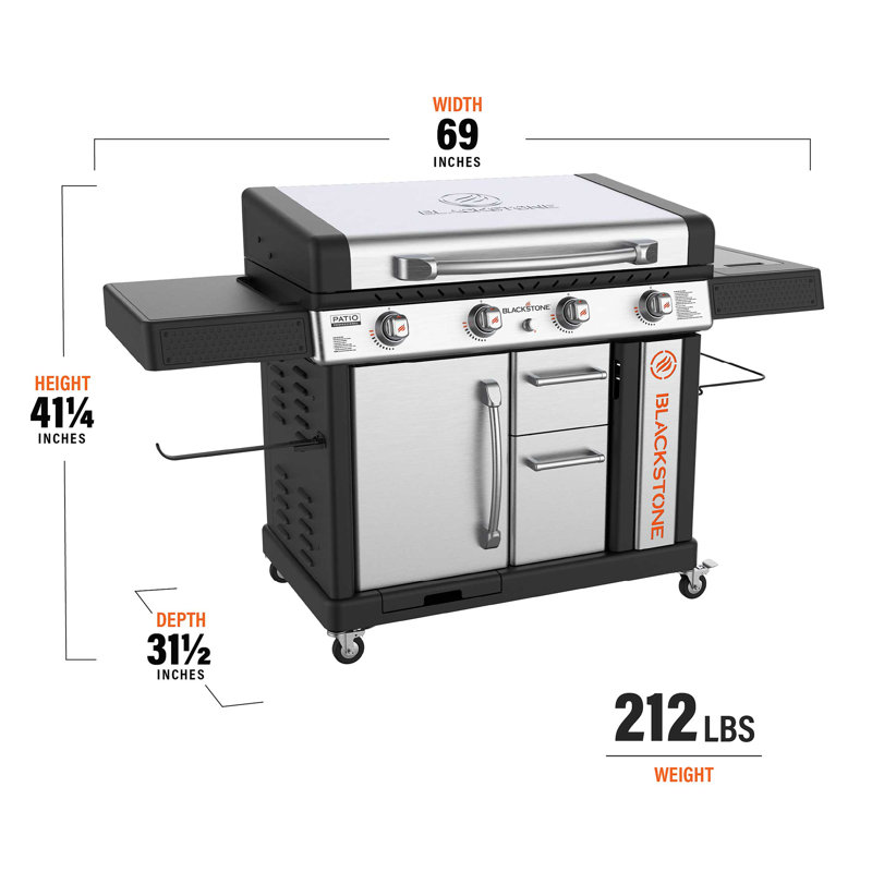 Blackstone Patio Pro 4-Burner 36" Cabinet Griddle W/ Hood