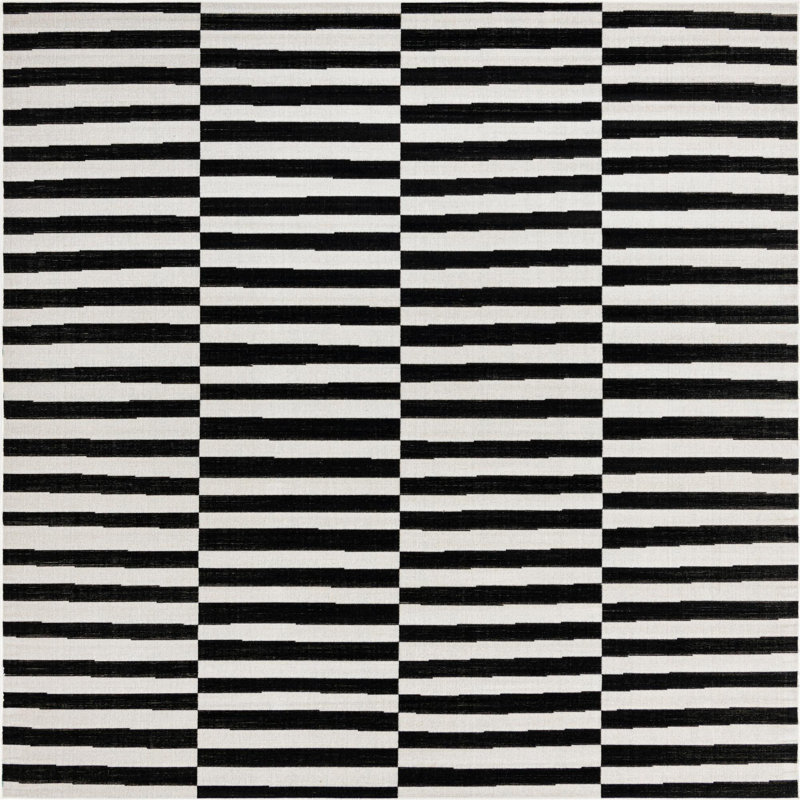 Striped Indoor Rug, Square 7'10"