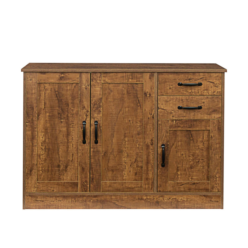 Wolken Modern Wood Buffet Sideboard With 2 Doors And 1 Storage And 2 Drawers, Rustic wood