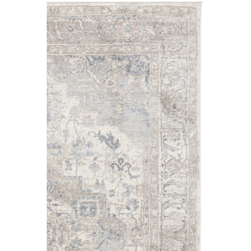 Tapis oriental ivoire / gris Aurich, Rectangle 6 pi x 9 pi