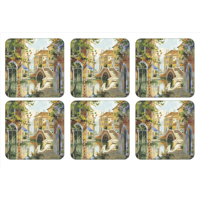 Pimpernel Venetian Scenes Coasters 4"X 4"
