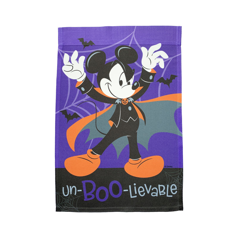 Drapeau de jardin Disney Mickey Mouse Un-BOO-lievable 12 po x 18 po