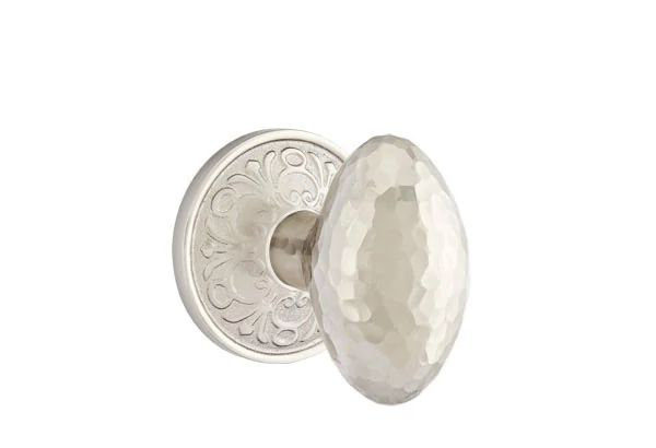 Emtek Privacy Interior Mortise Set w/ Lancaster Rosette & Hammered Egg Knob (RH)
