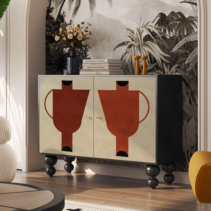 Armoire moderne moderne à double porte, Noir