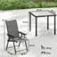 5 Pieces Outdoor Dining Set, Garden Dining Set for 4 with Square Table and Folding Chairs, Grey