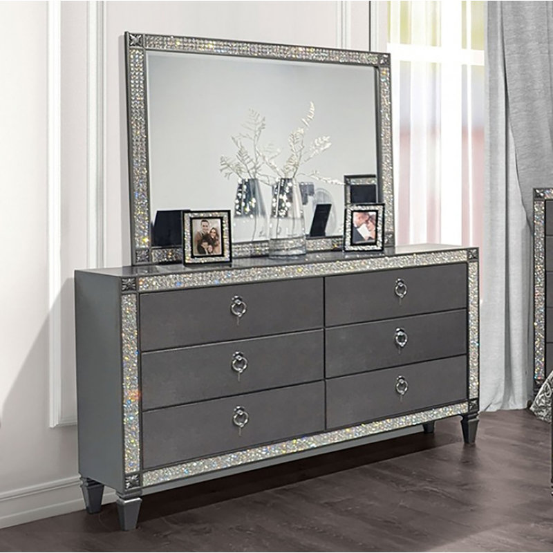 Commode 6 tiroirs avec miroir Spanes