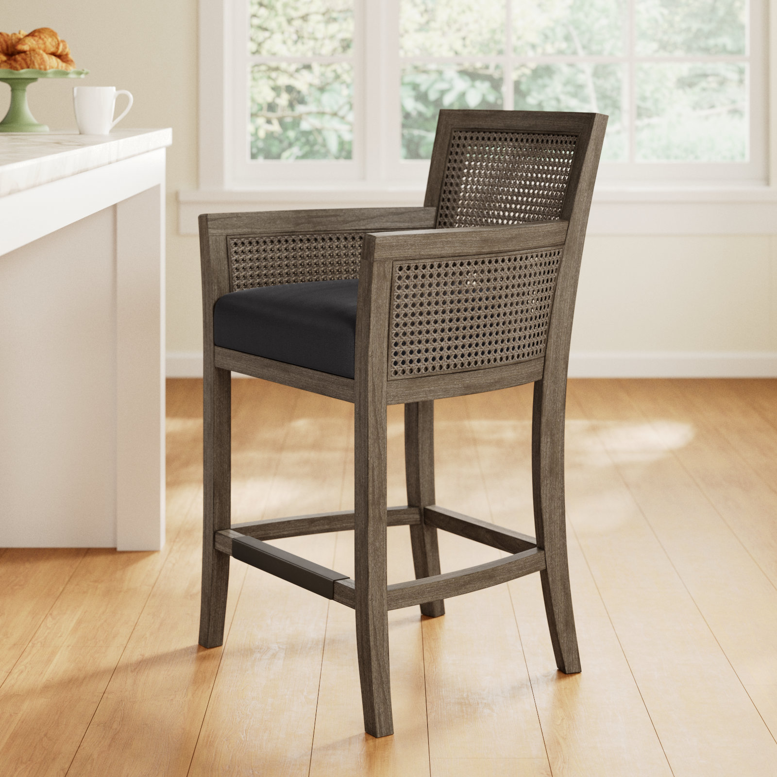 Farlane 26" Bar Stool, Dark Gray/Brown