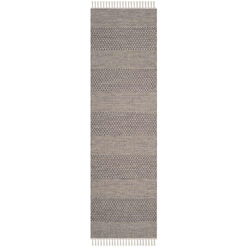 Bester Hand Woven Cotton Striped Rug, Runner 2'3" x 8'