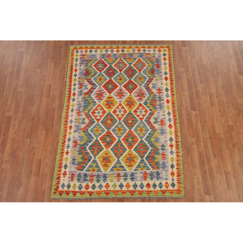 Tapis oriental en laine réversible kilim 5 x 7