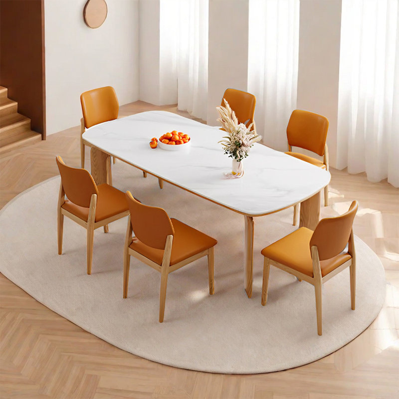 Modern simple solid wood dining table sets, 29.52"H x 62.99"L x 31.49"W