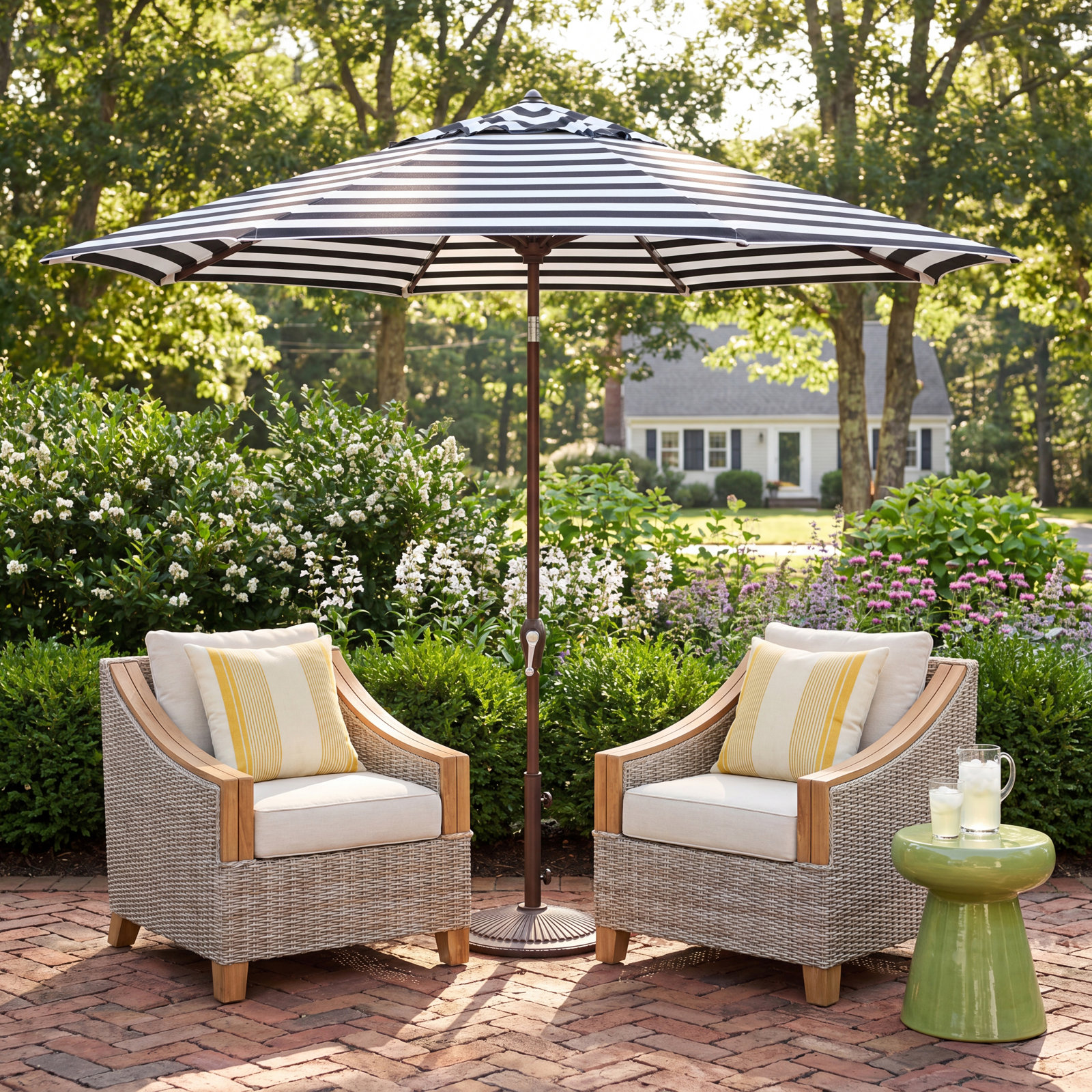 Chamois 9' Sunbrella® Market Umbrella, Bronze